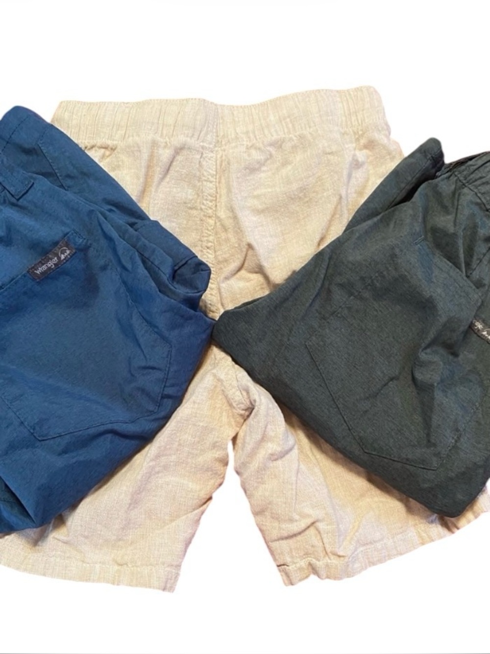 Wrangler Kids' Shorts in Blue, Charcoal & Cream